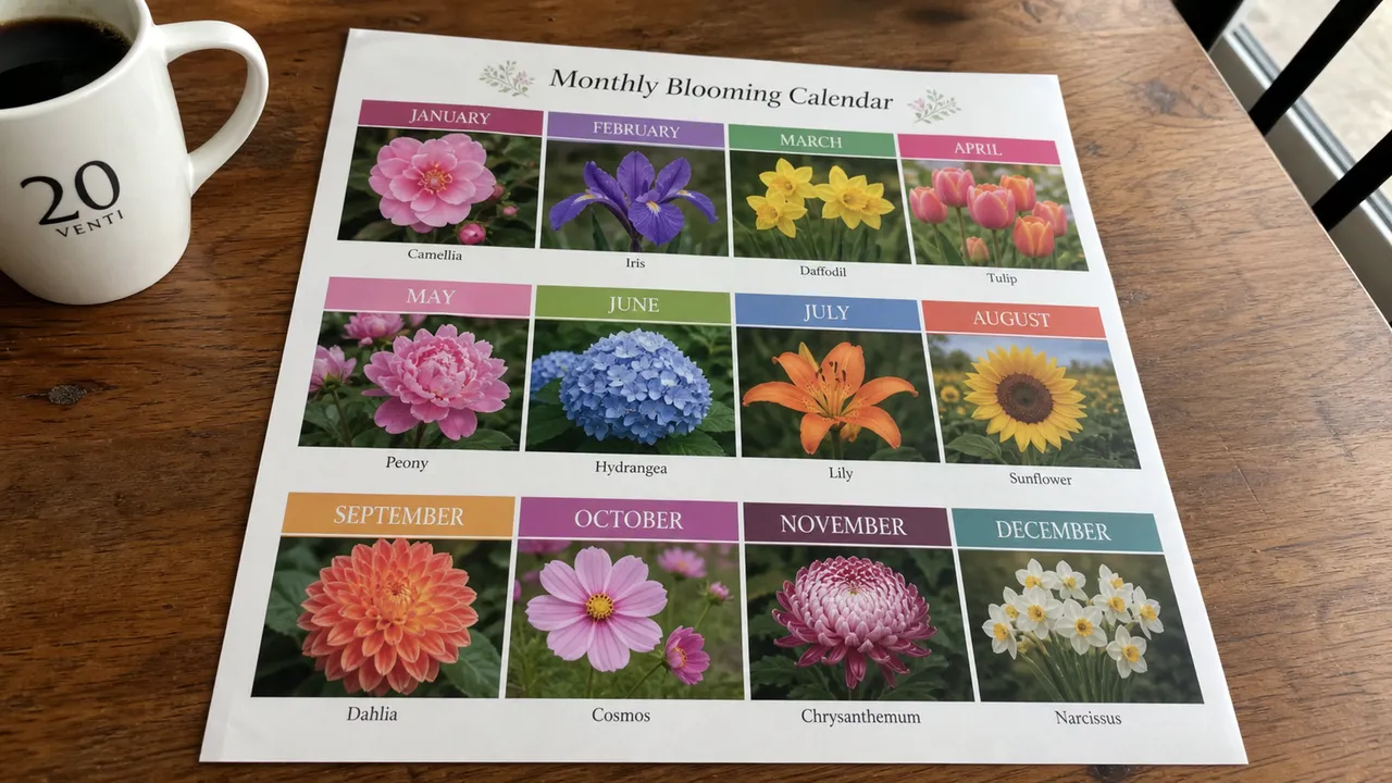Der Blüh-Kalender: durchgehend Farbe (Monat für Monat)