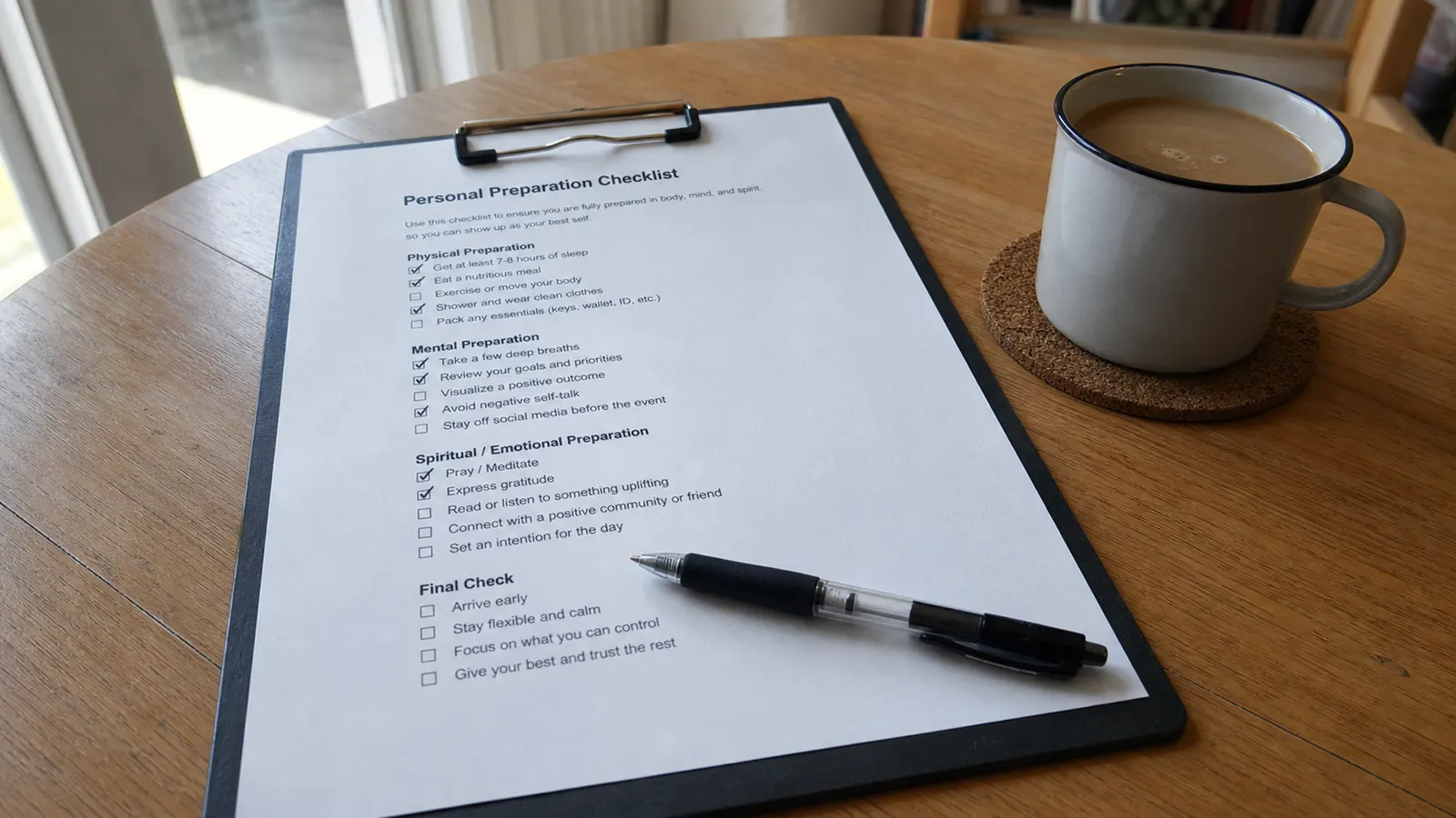 Persönliche Vorbereitungs-Checkliste